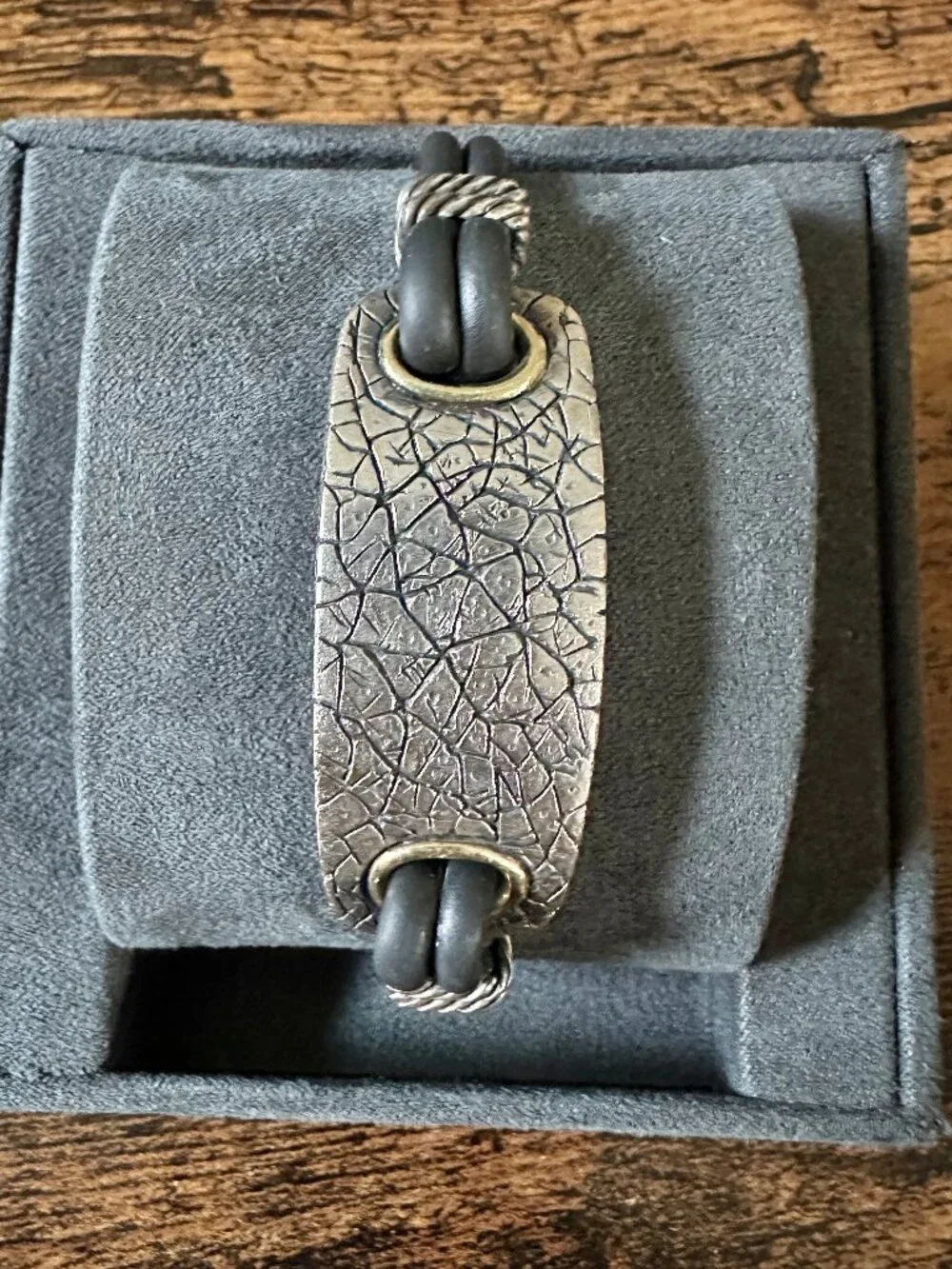 David Yurman Naturals Rhino Bracelet w/ Sterling Silver & 18K Yellow Gold - RARE